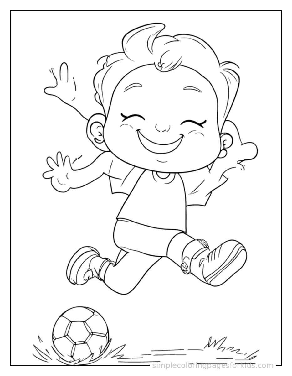 Printable soccer coloring page for kids