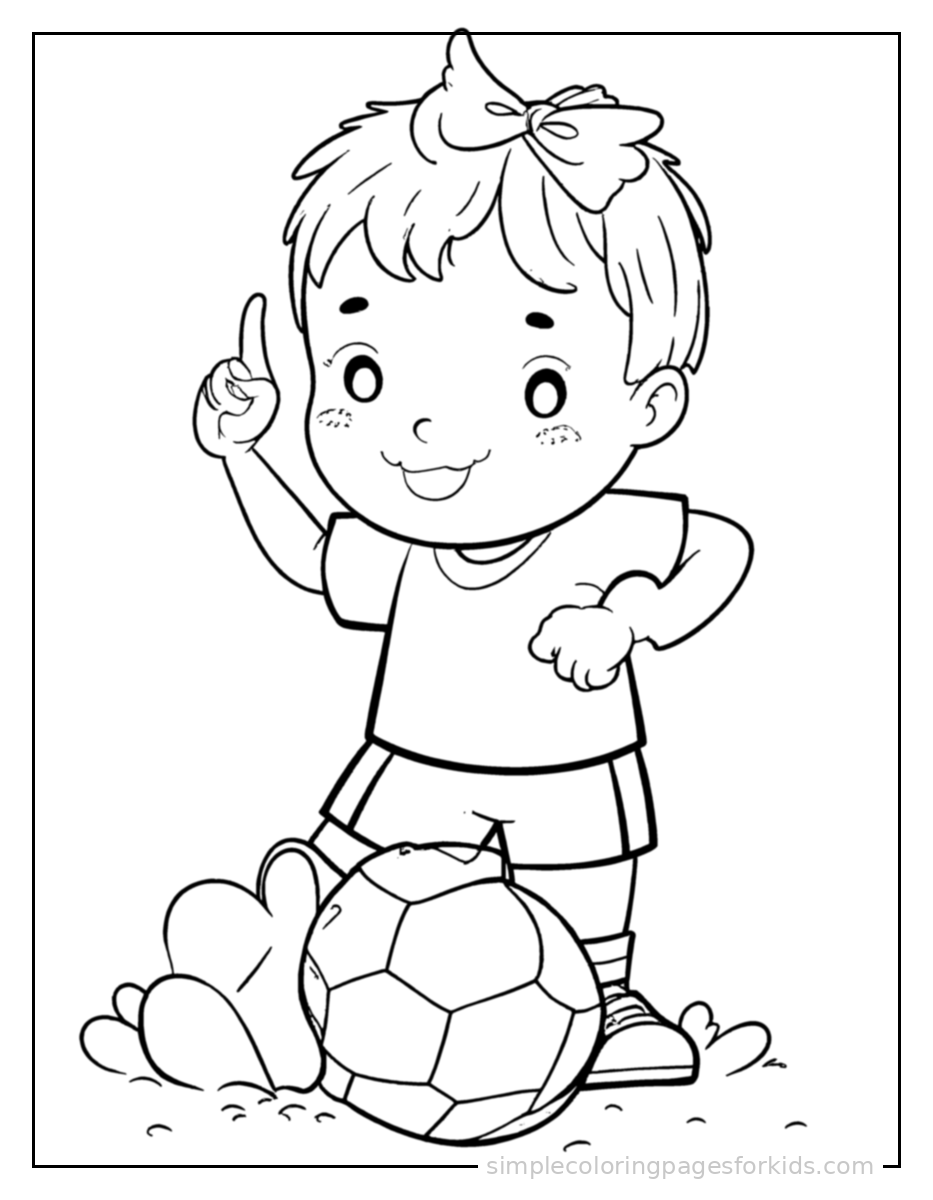 Printable soccer coloring page for kids