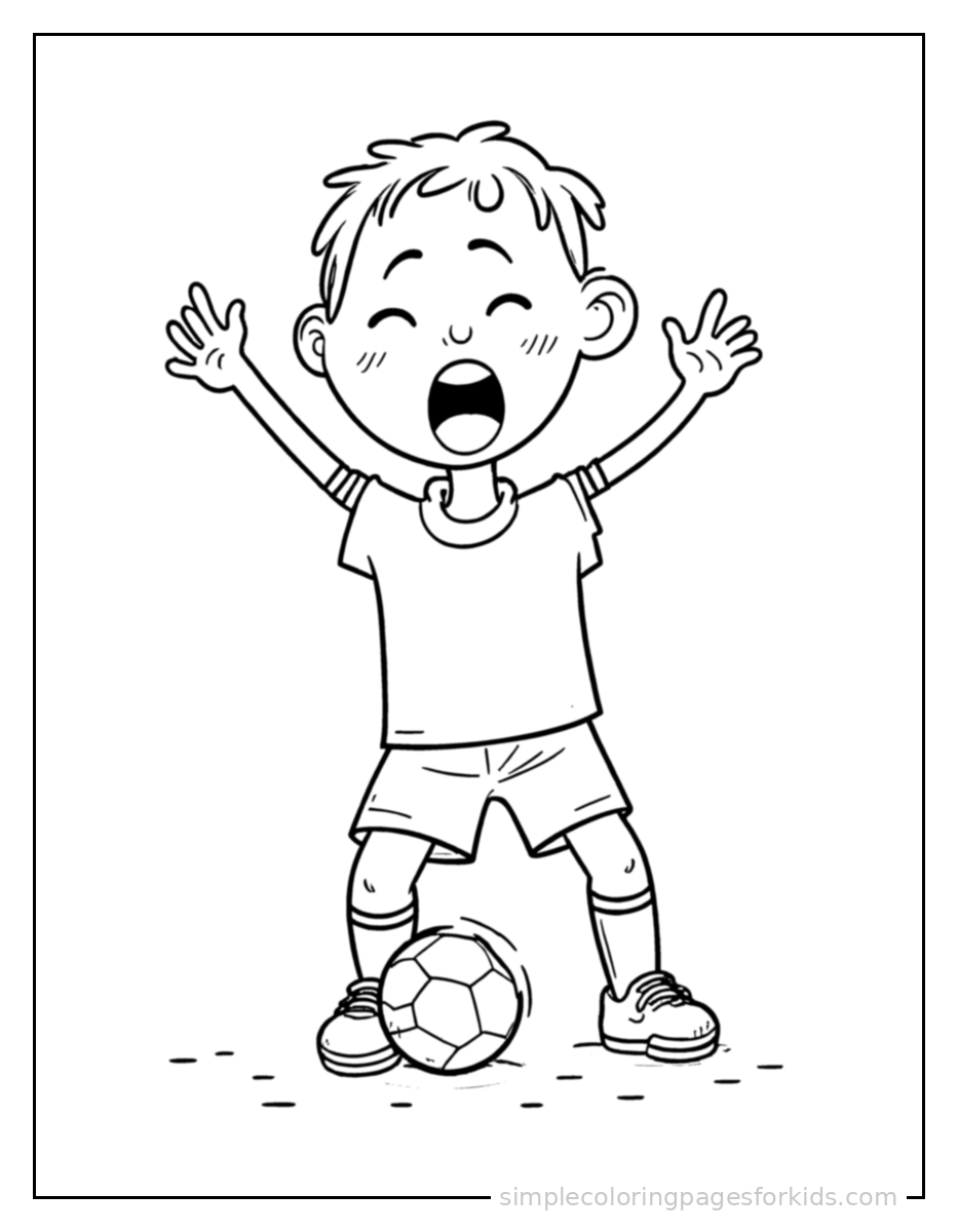 Printable soccer coloring page for kids