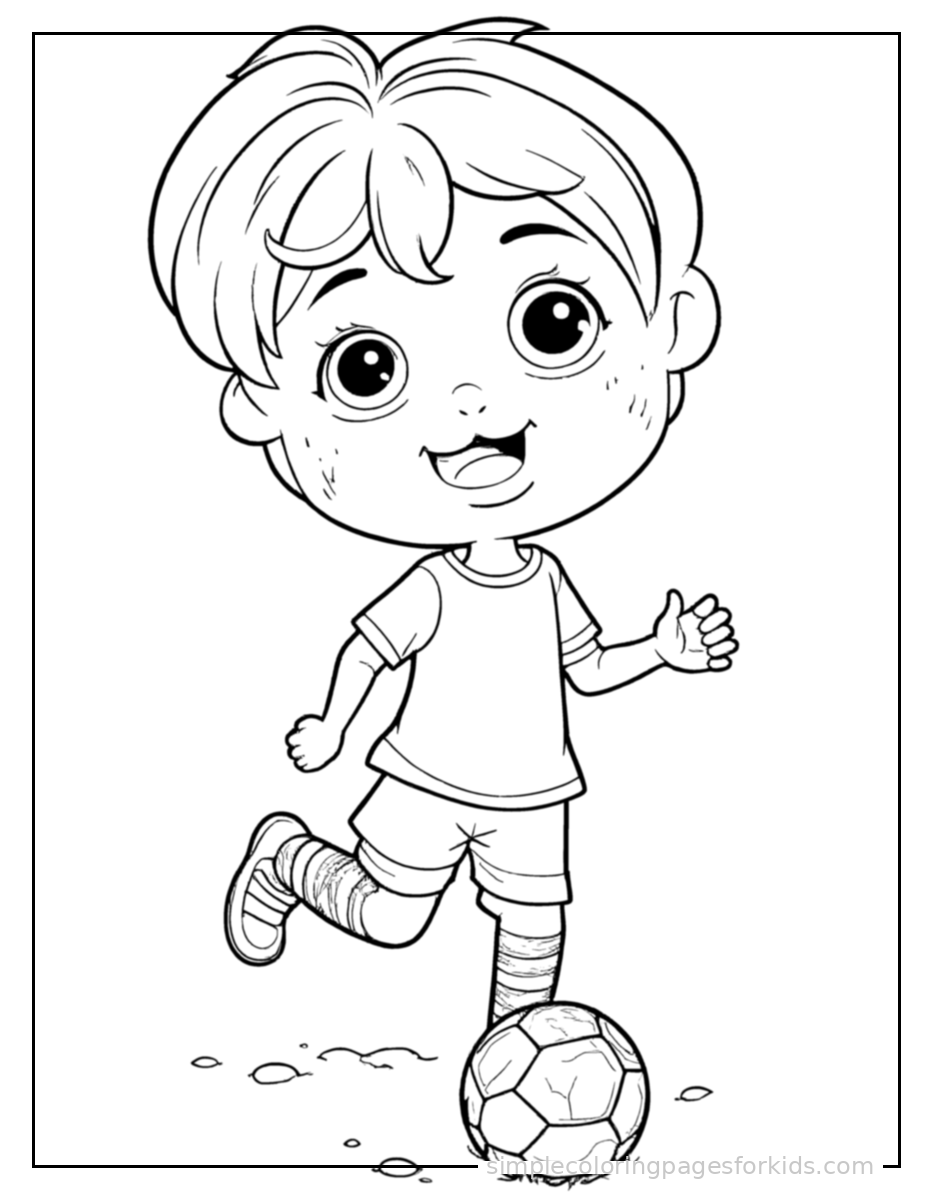 Printable soccer coloring page for kids