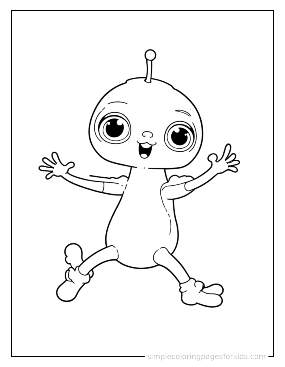 Jumping Space Buddy Coloring Page