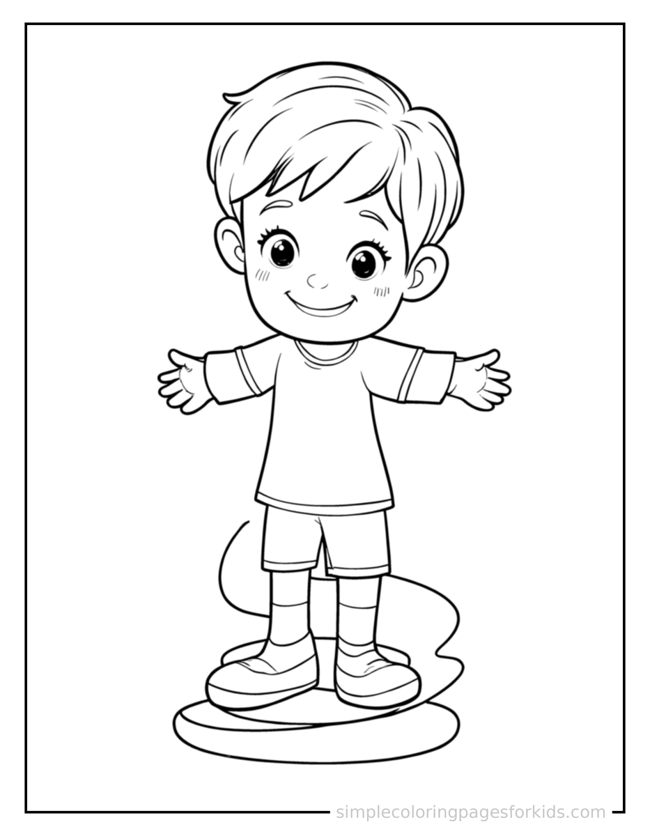 Proud Kid Jumping Rope Coloring Page