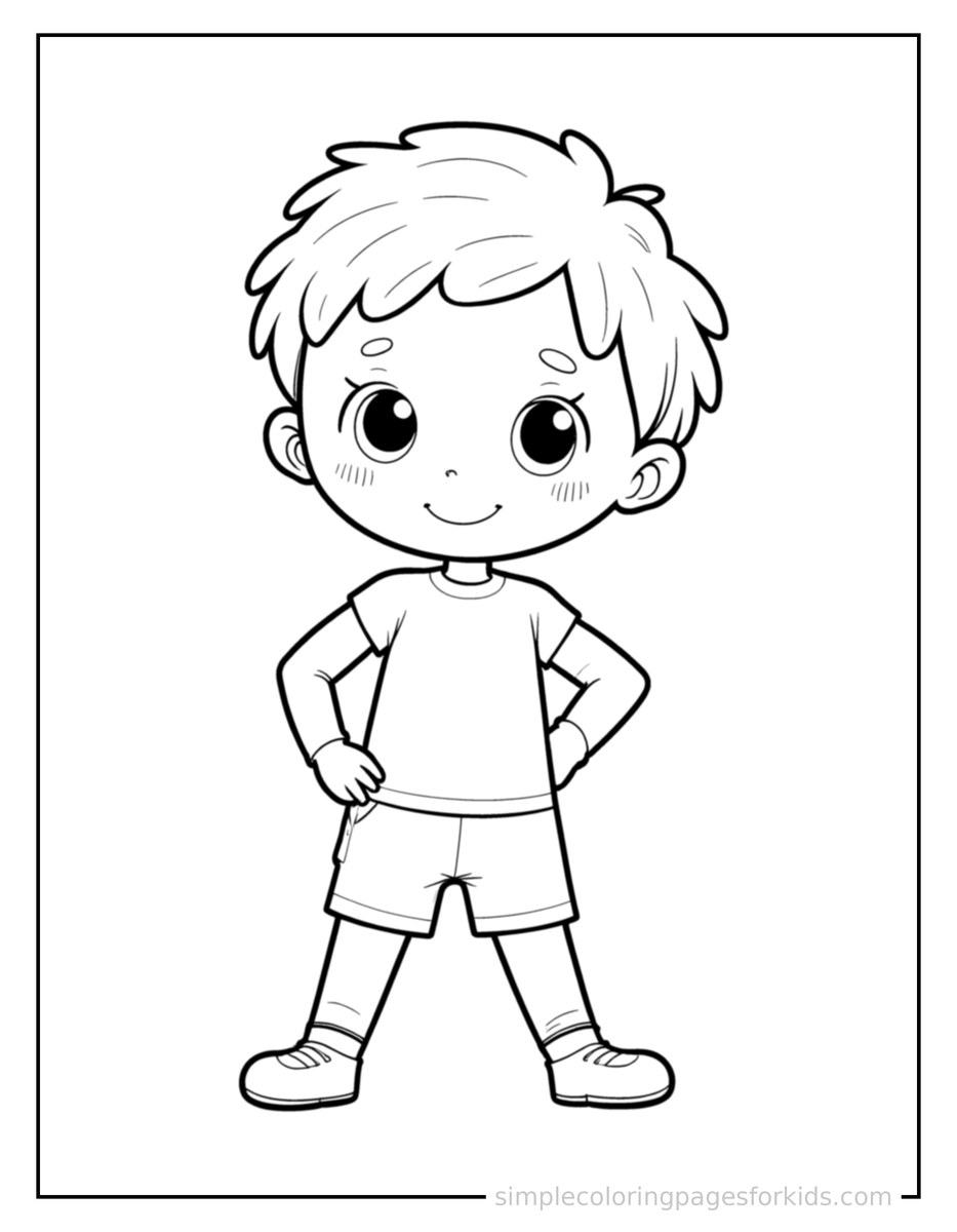 Proud Kid Playing Hide And Seek Coloring Page