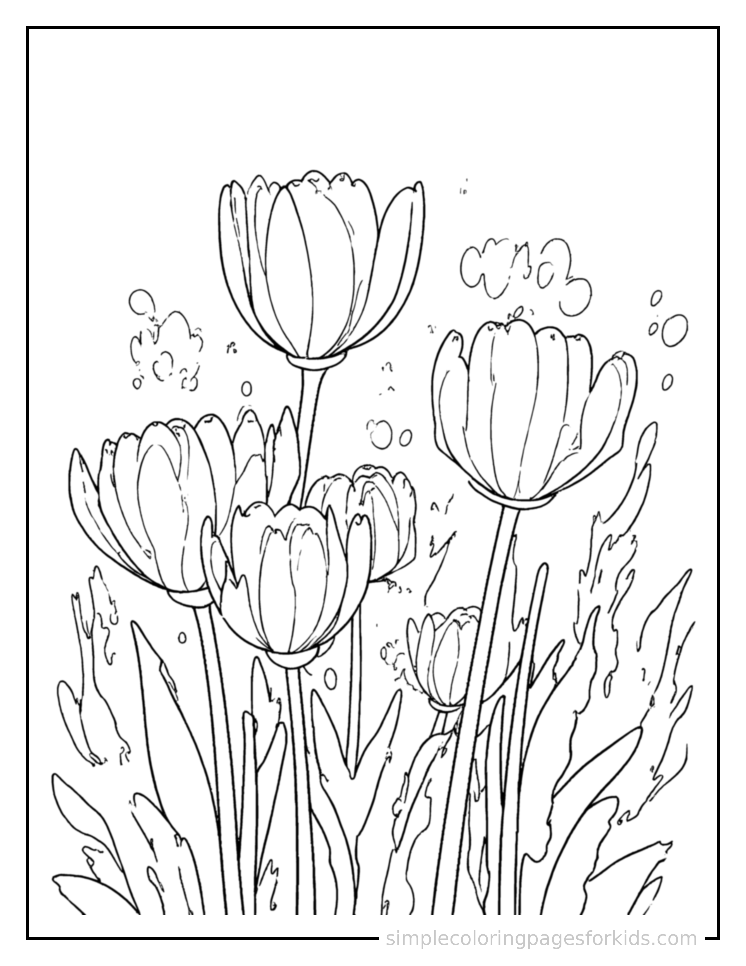 Printable spring coloring page for kids