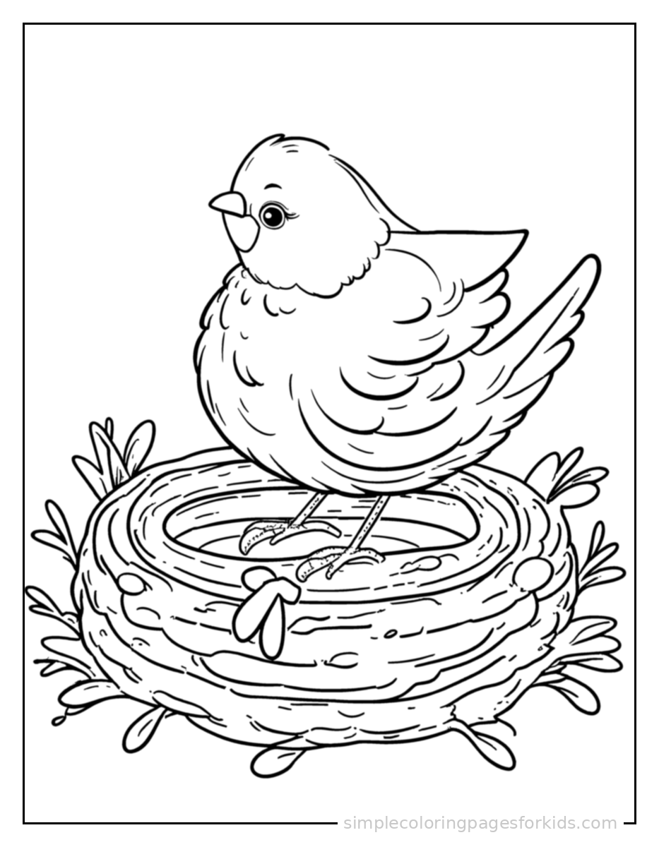 Printable spring coloring page for kids