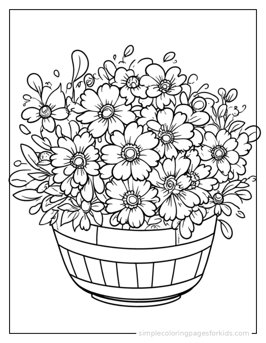 Printable spring coloring page for kids