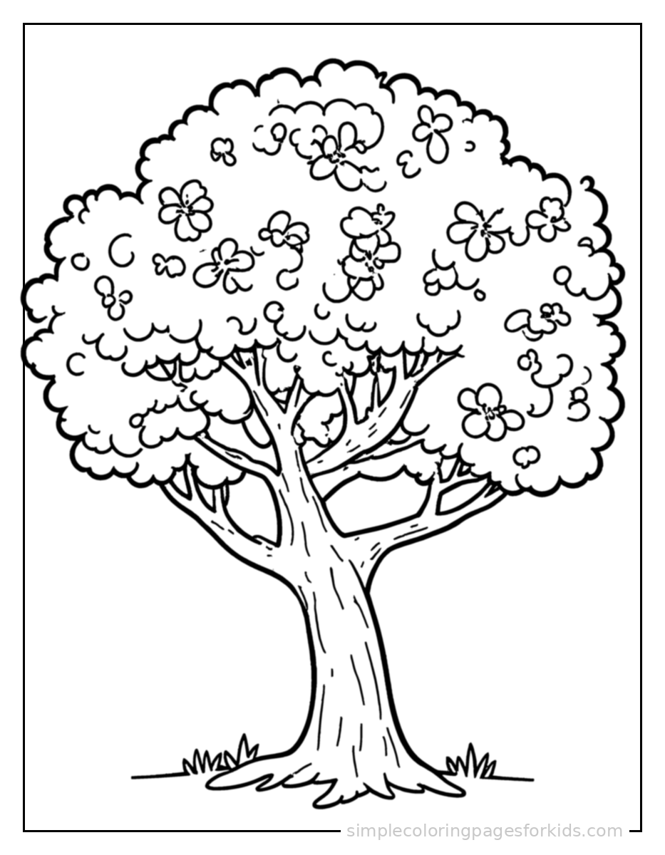 Printable spring coloring page for kids