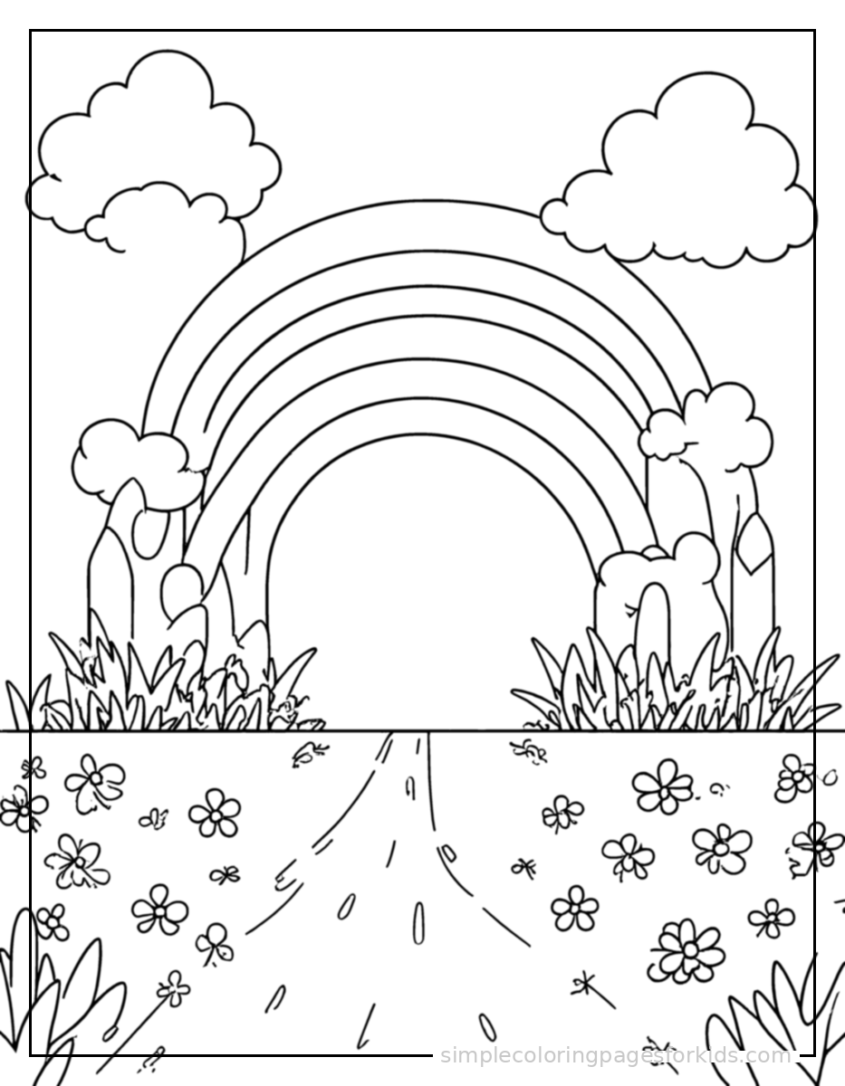 Printable spring coloring page for kids