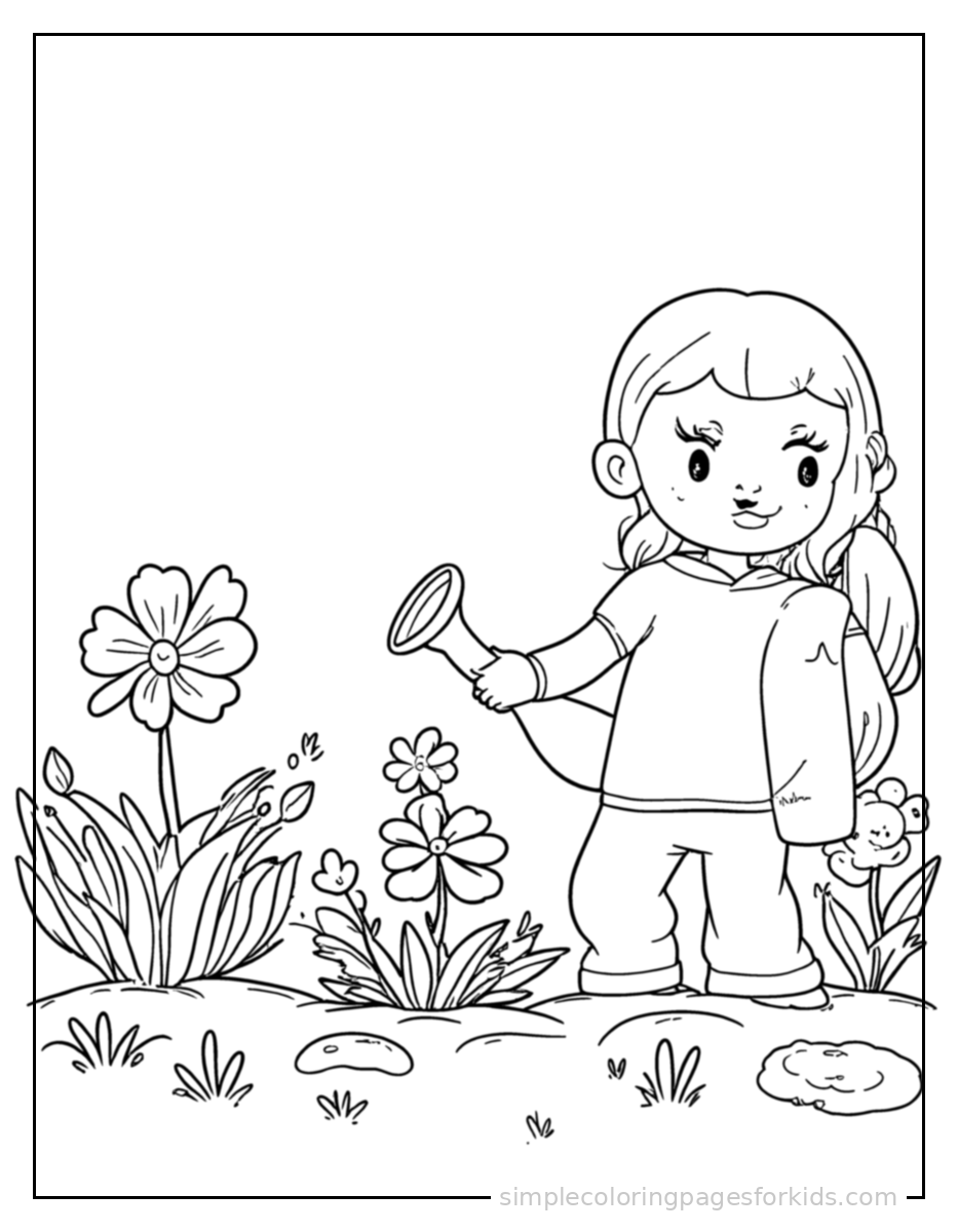 Printable spring coloring page for kids