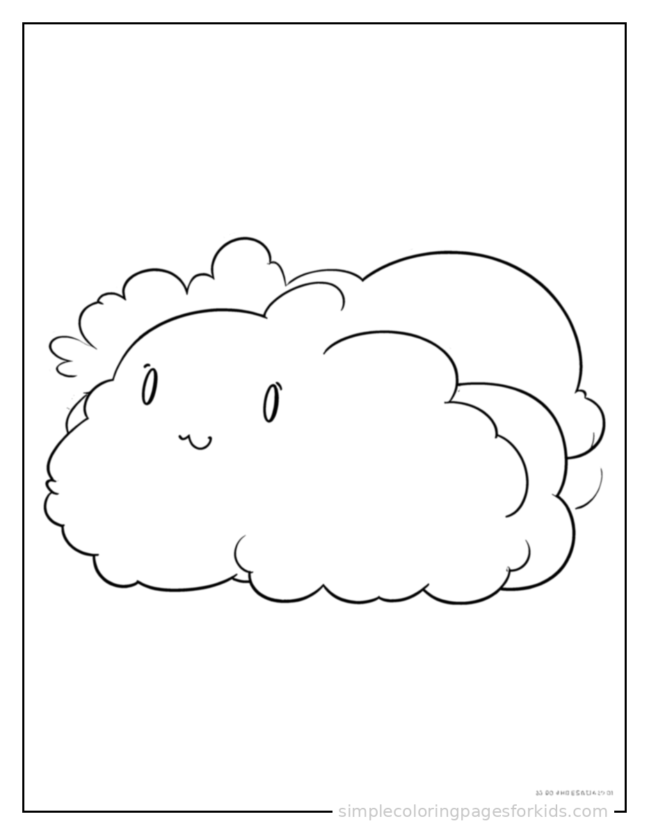 Printable sun & clouds coloring page for kids