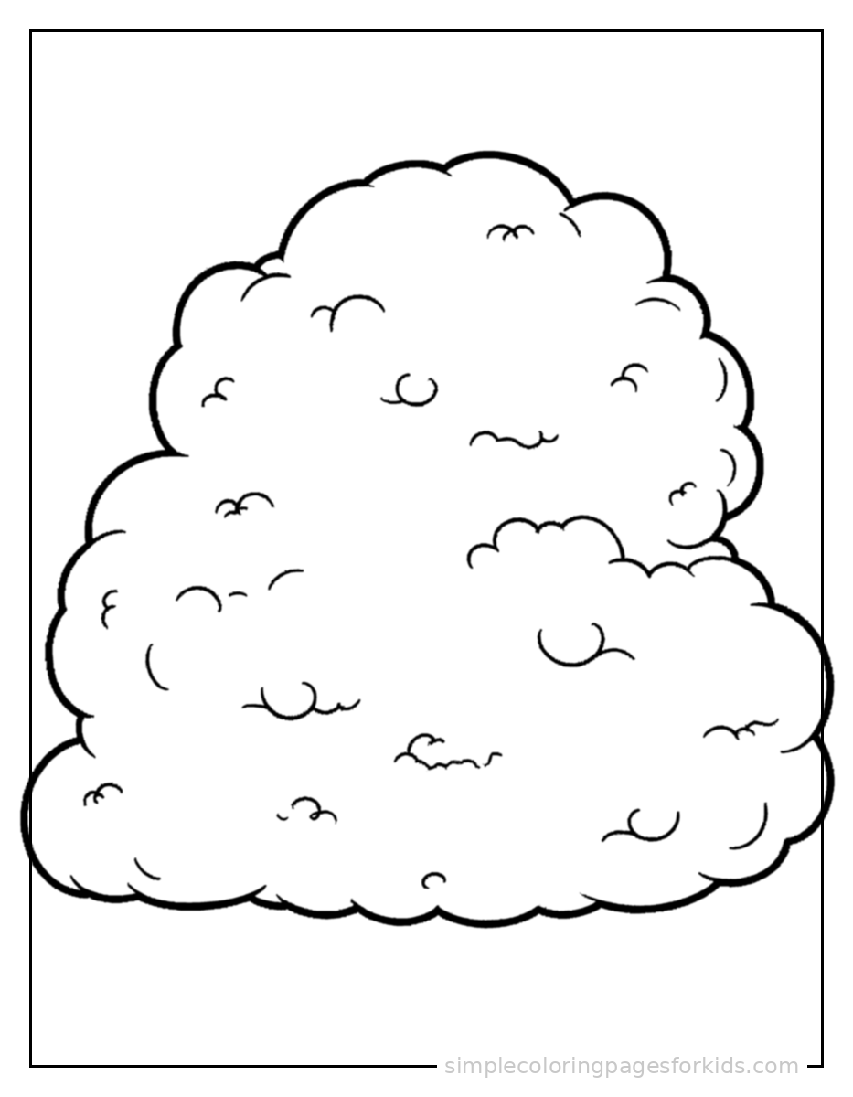 Printable sun & clouds coloring page for kids