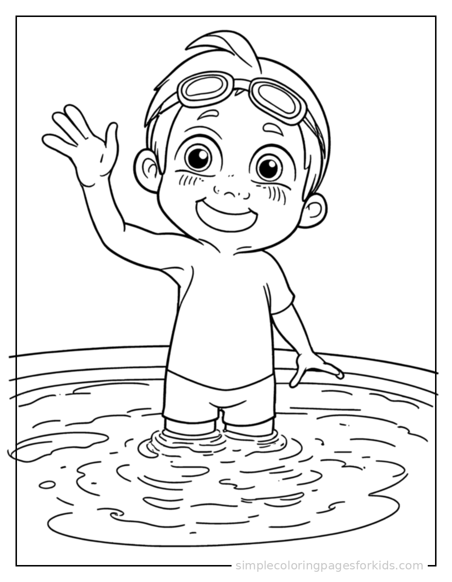 Swimming Coloring Pages