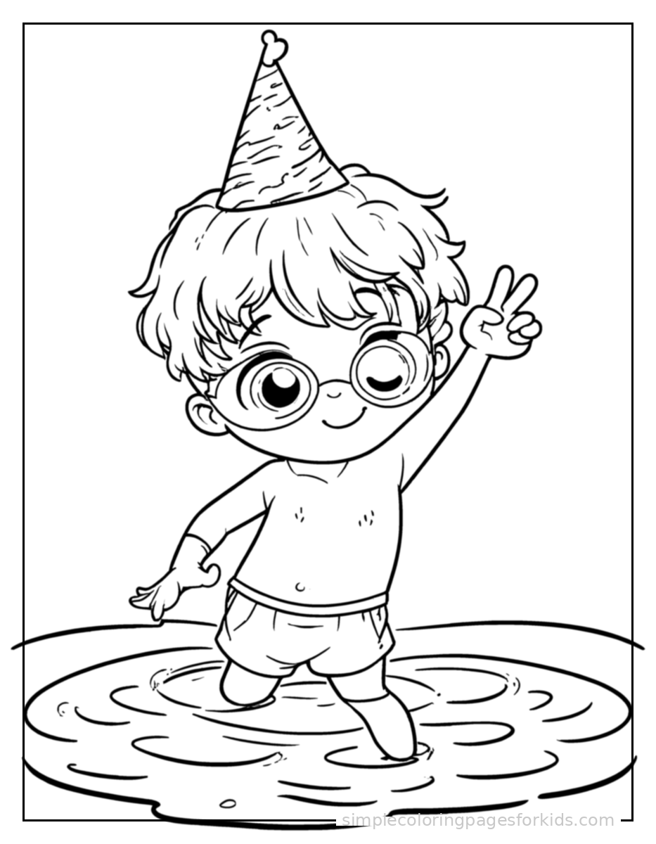 Printable swimming coloring page for kids