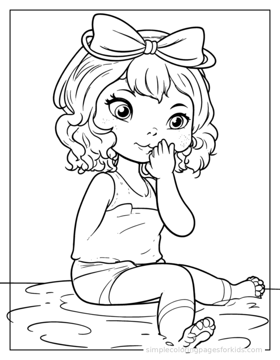 Printable swimming coloring page for kids