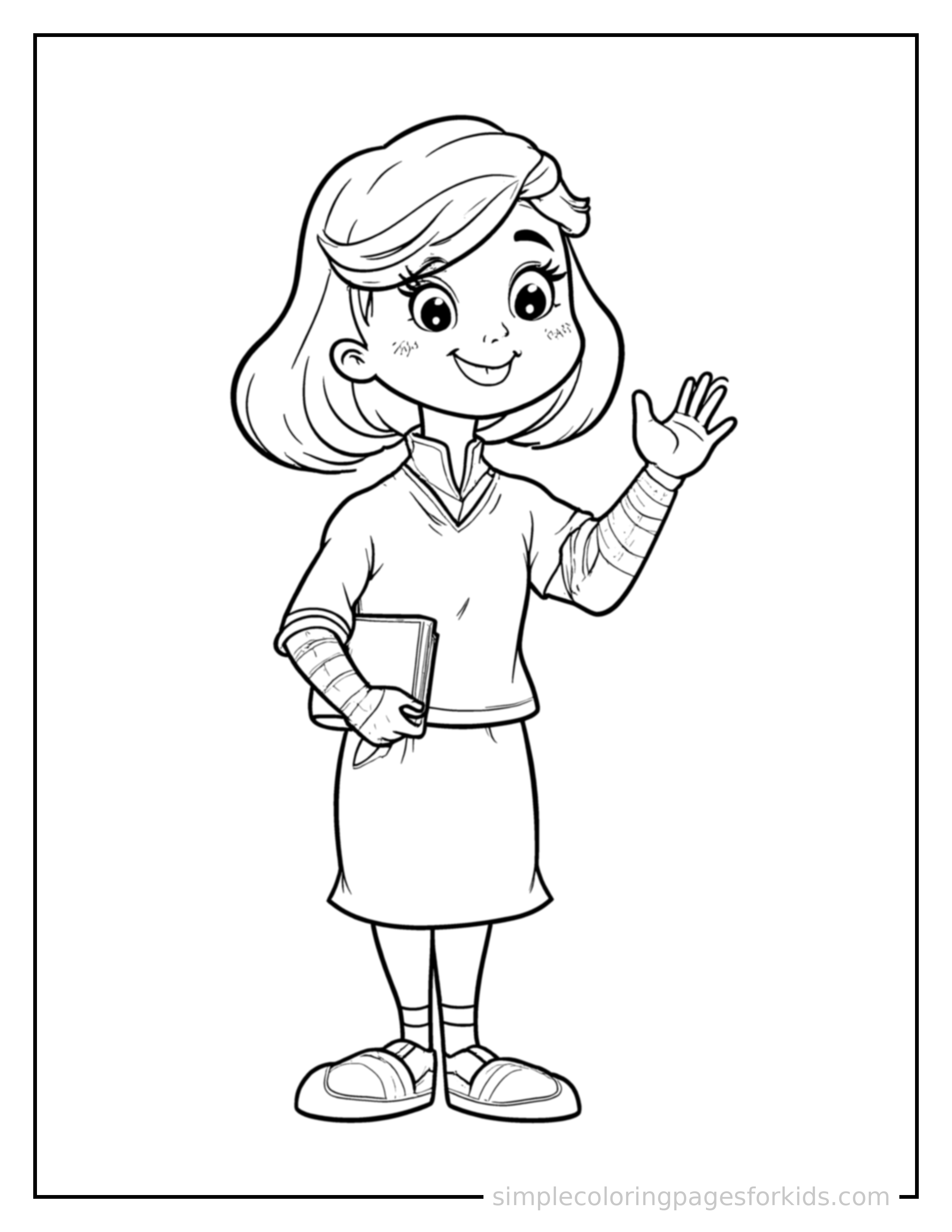 Printable teacher coloring page for kids