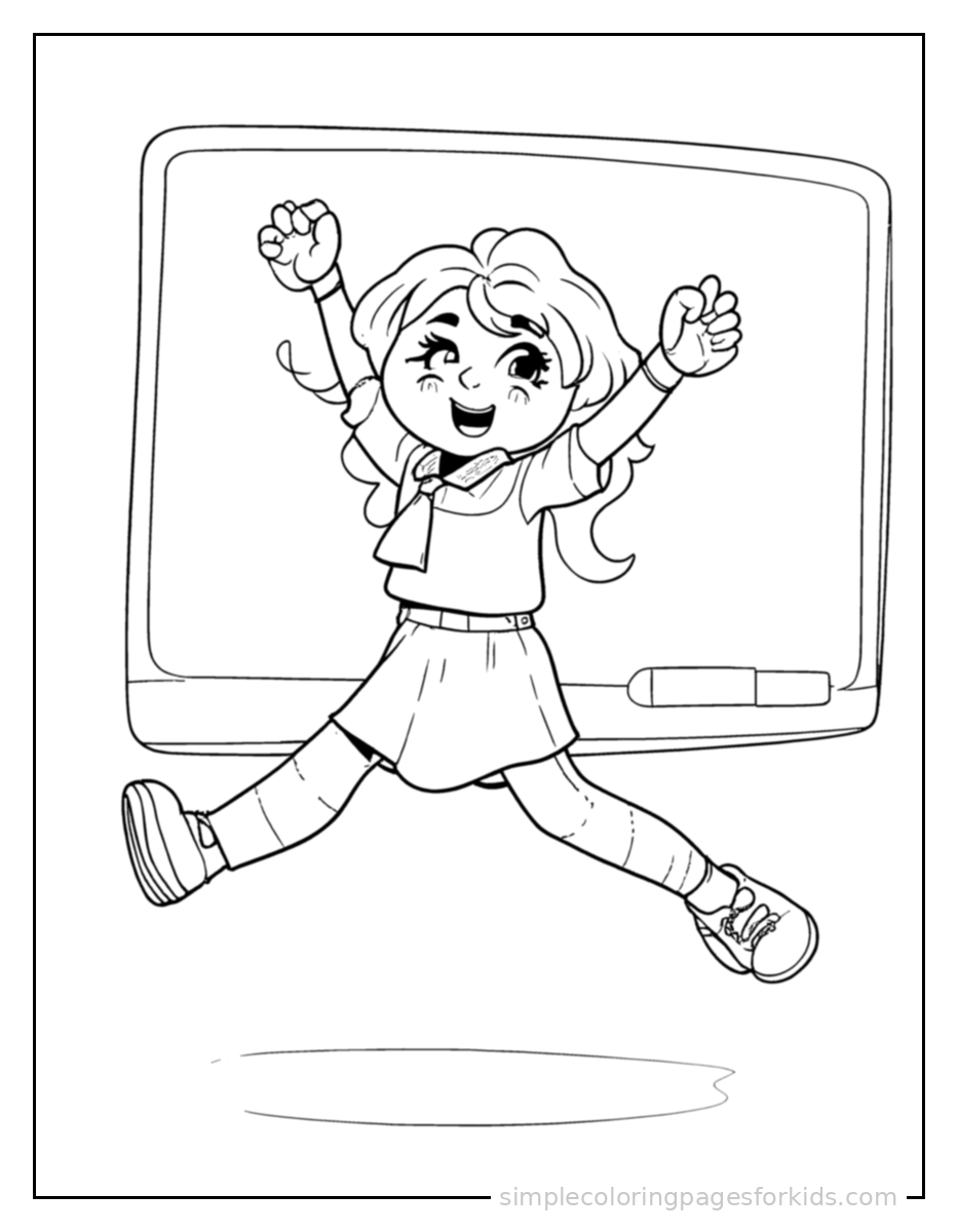 Printable teacher coloring page for kids