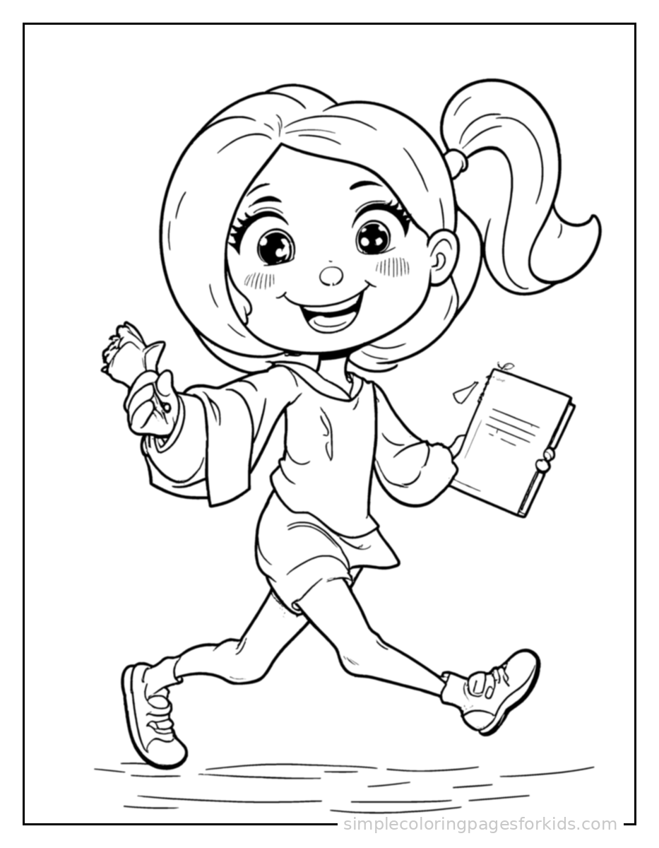 Printable teacher coloring page for kids