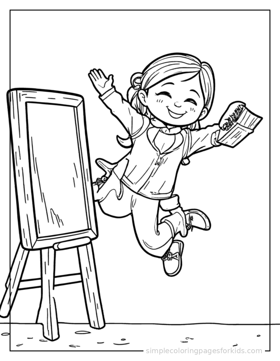 Printable teacher coloring page for kids