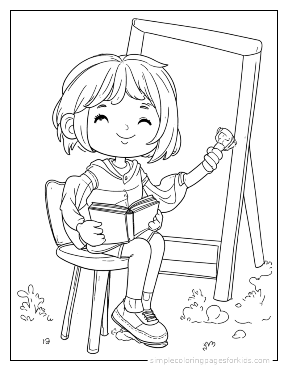 Printable teacher coloring page for kids