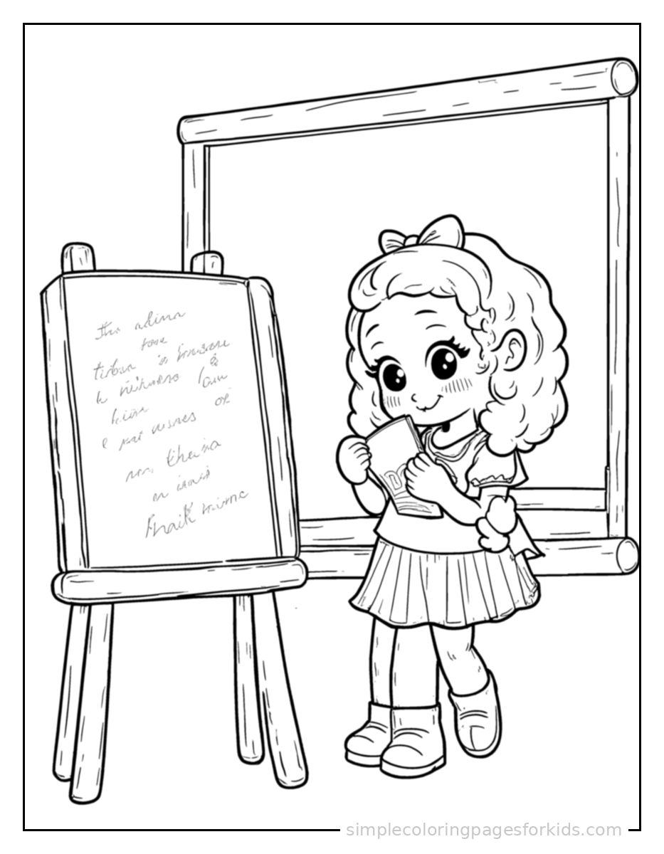 Printable teacher coloring page for kids