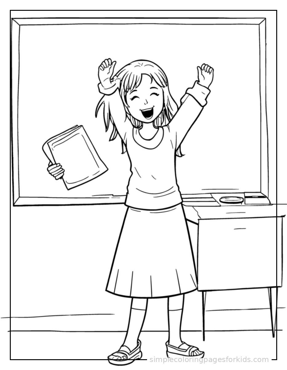 Printable teacher coloring page for kids