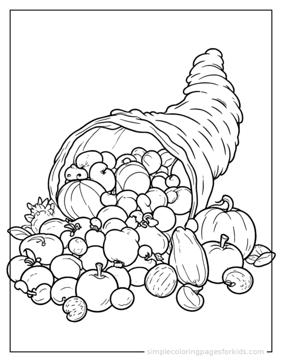Printable thanksgiving coloring page for kids