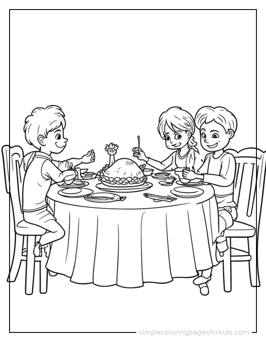 Printable thanksgiving coloring page for kids