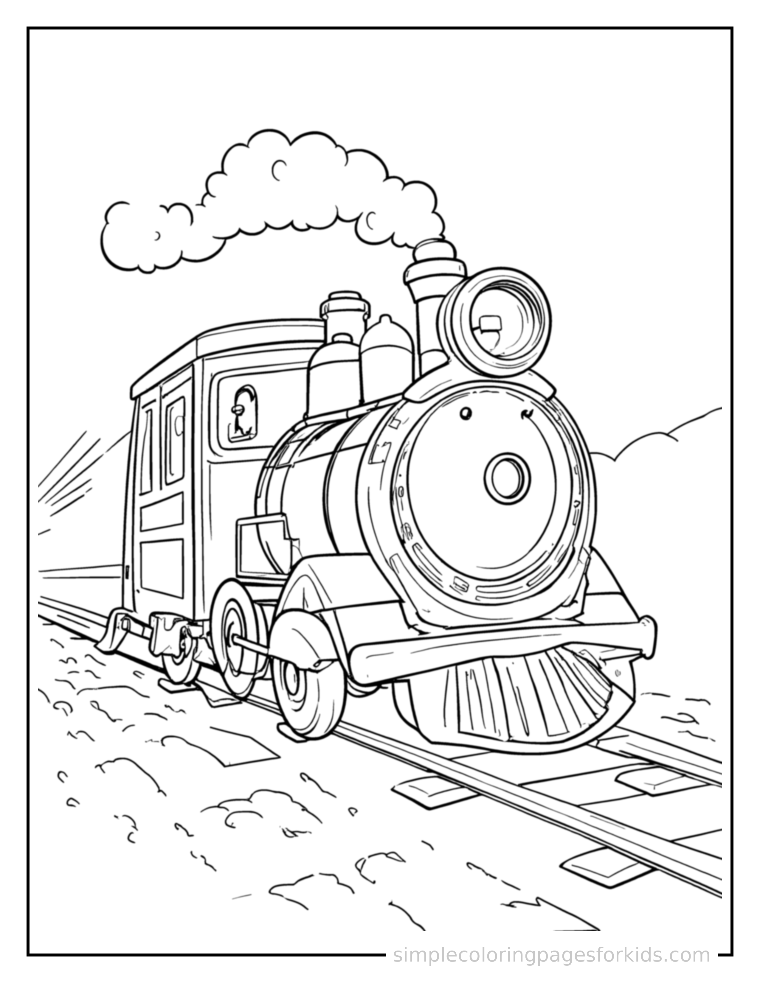 Printable train coloring page for kids