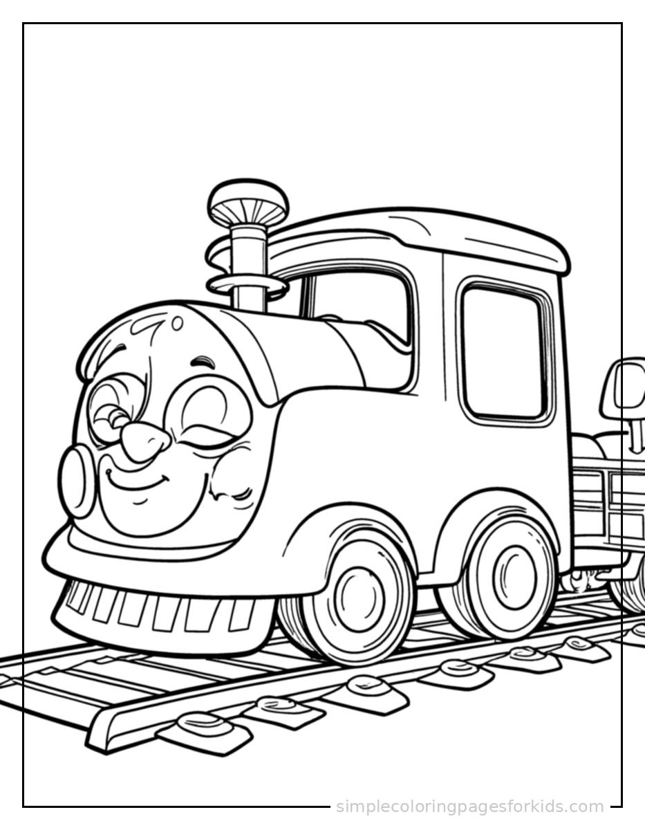 Printable train coloring page for kids