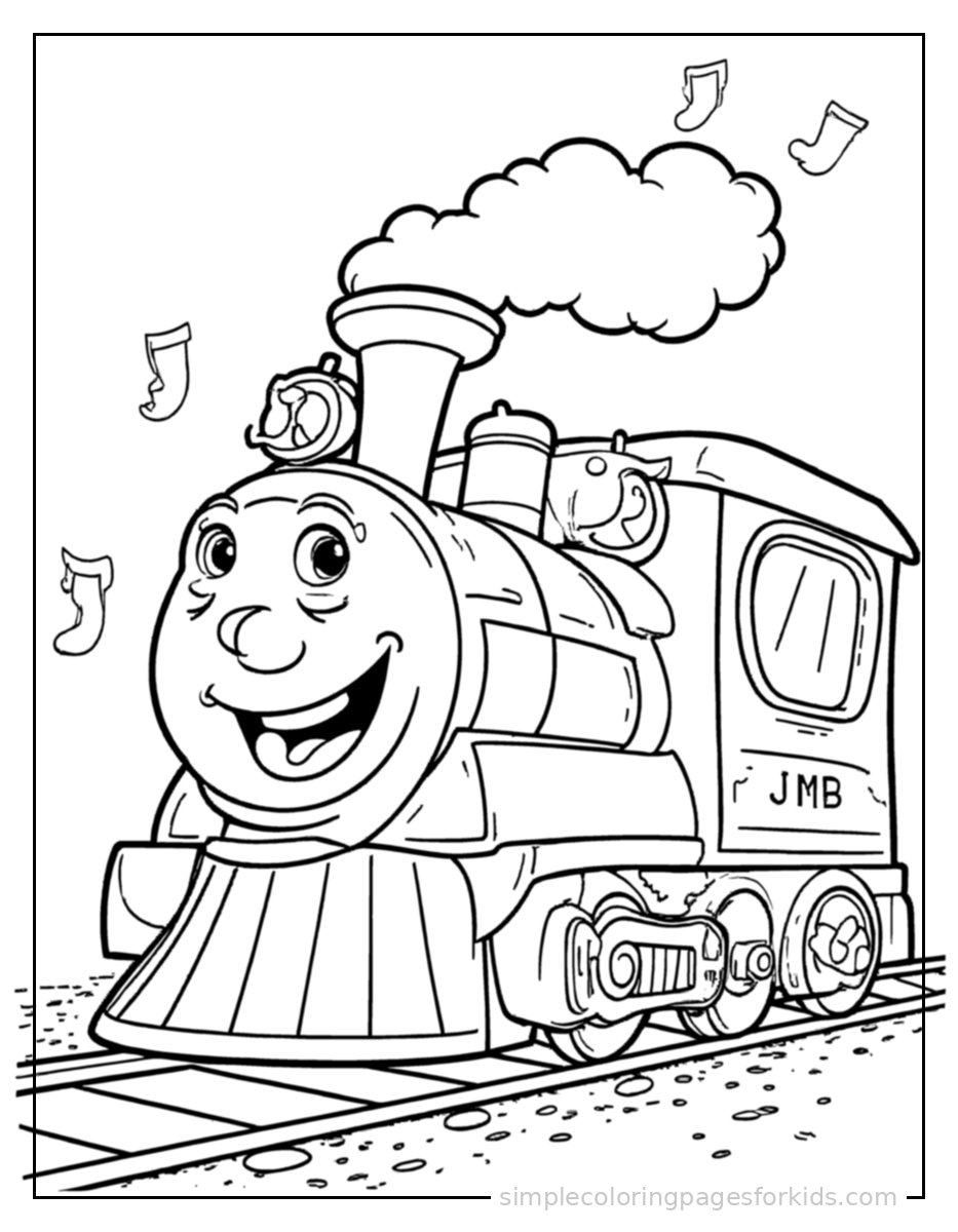 Printable train coloring page for kids