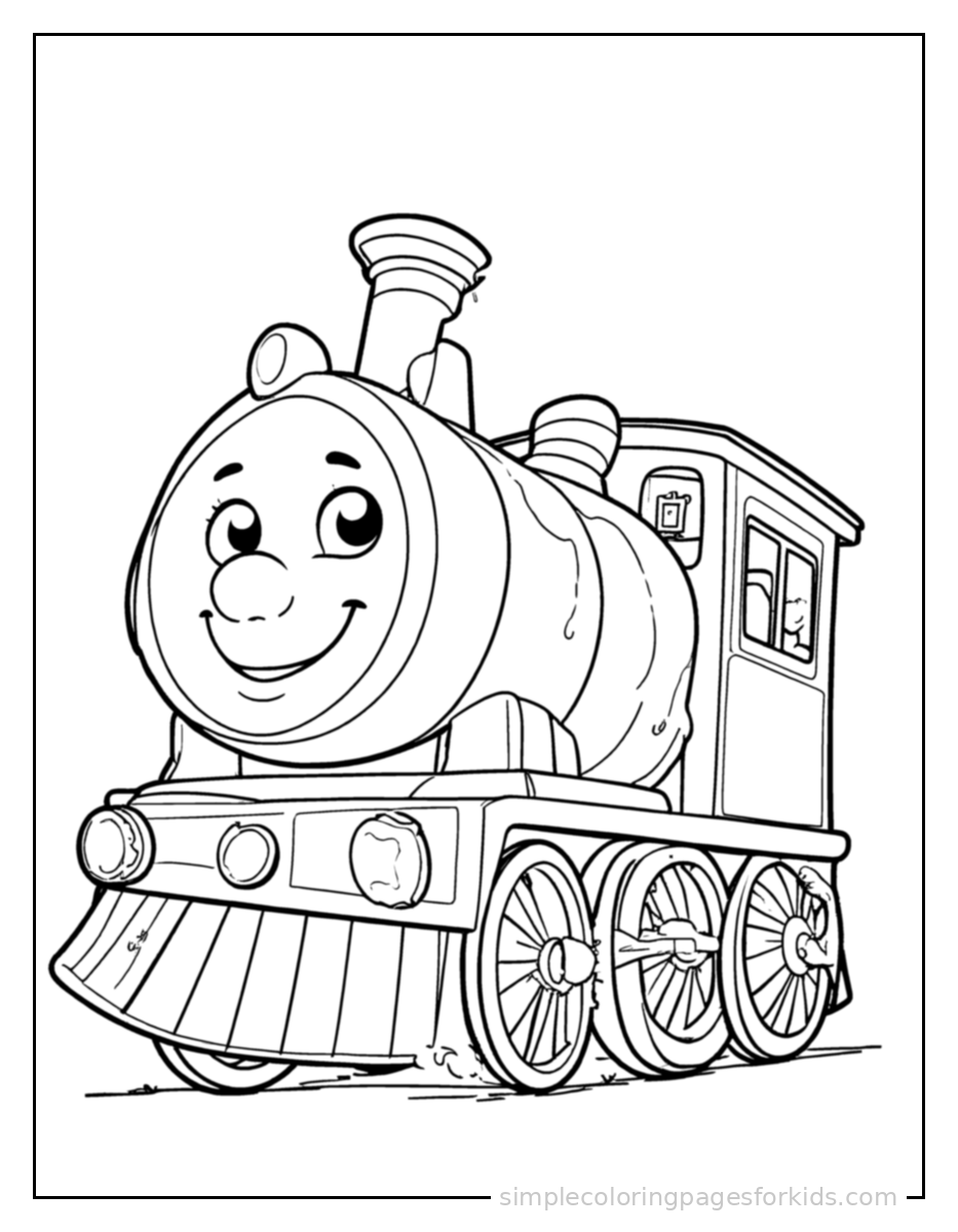 Printable train coloring page for kids