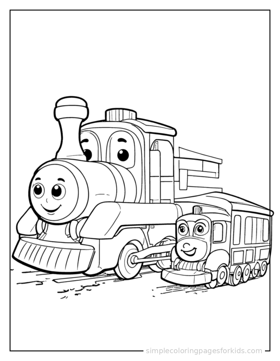 Printable train coloring page for kids