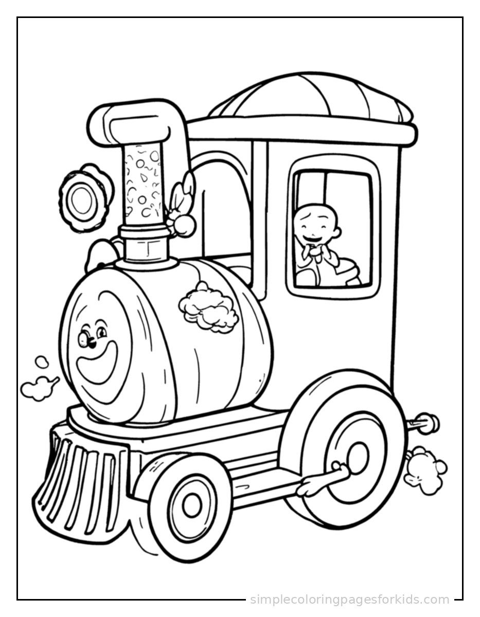 Printable train coloring page for kids