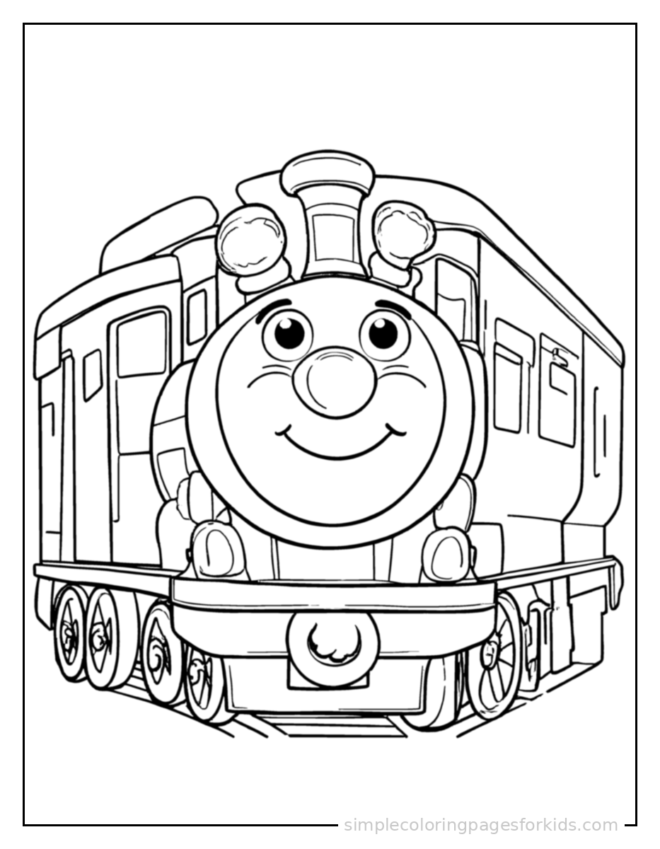 Printable train coloring page for kids