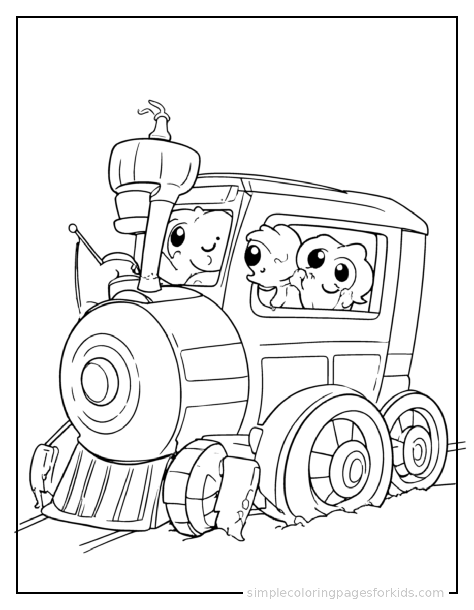 Printable train coloring page for kids