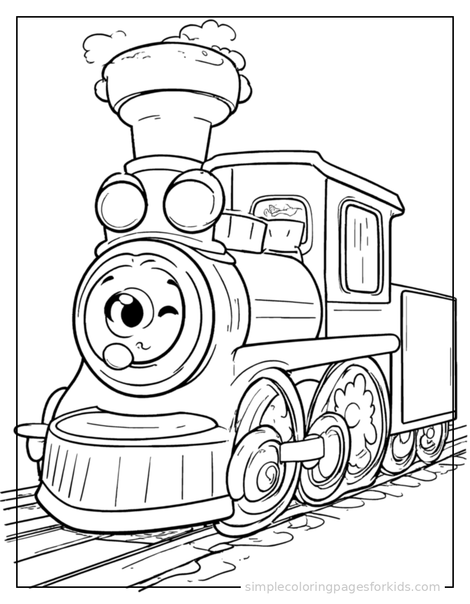Printable train coloring page for kids