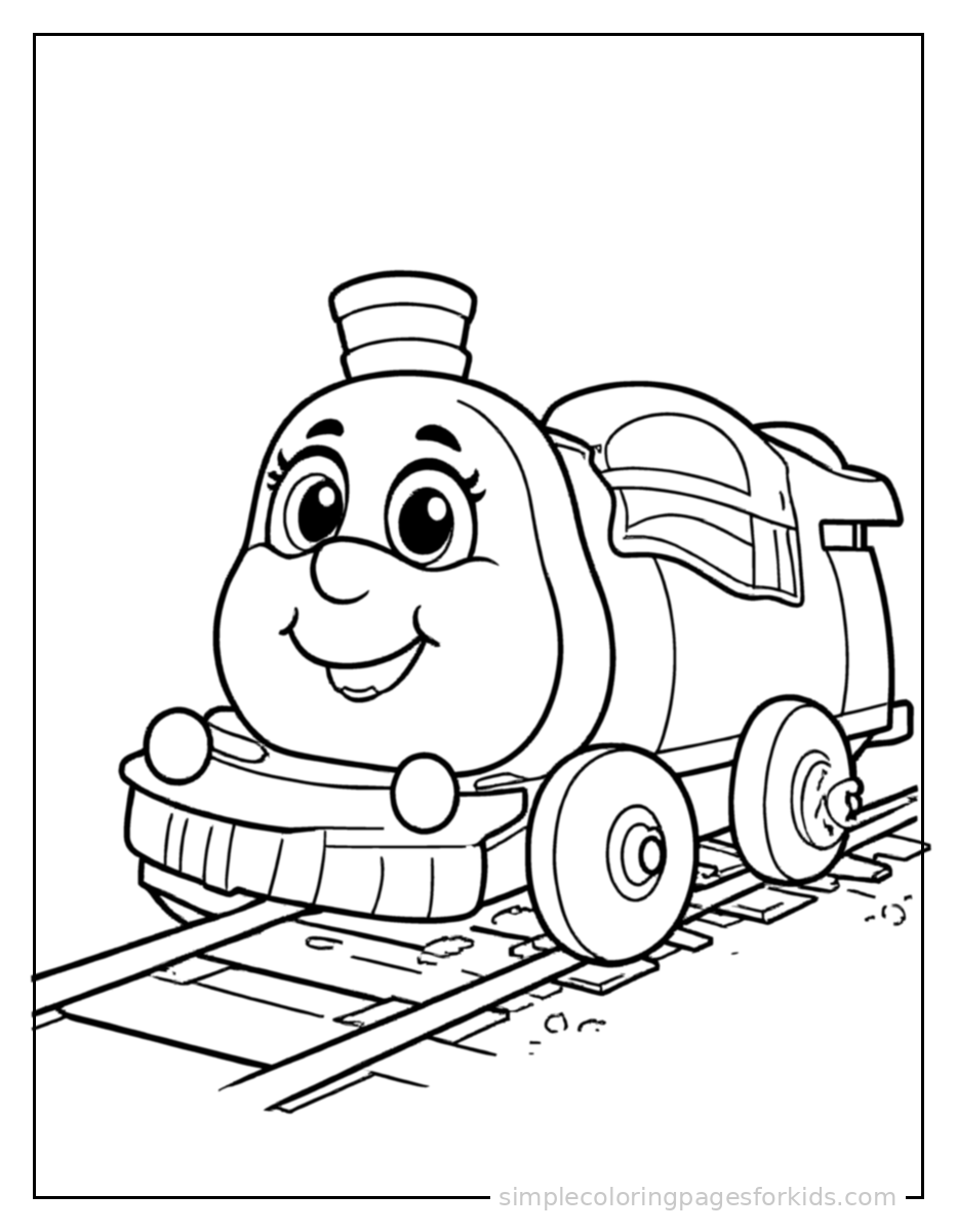 Printable train coloring page for kids