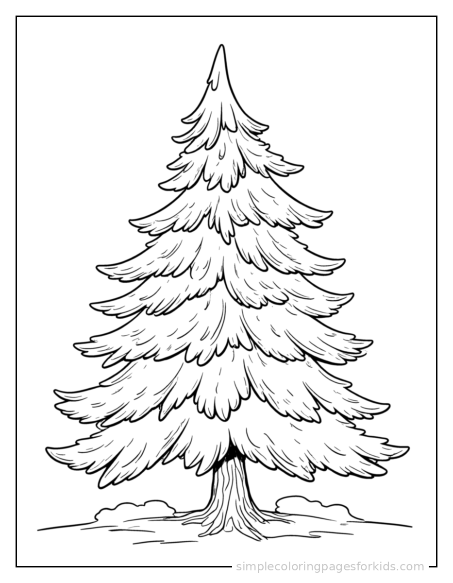 Printable trees coloring page for kids