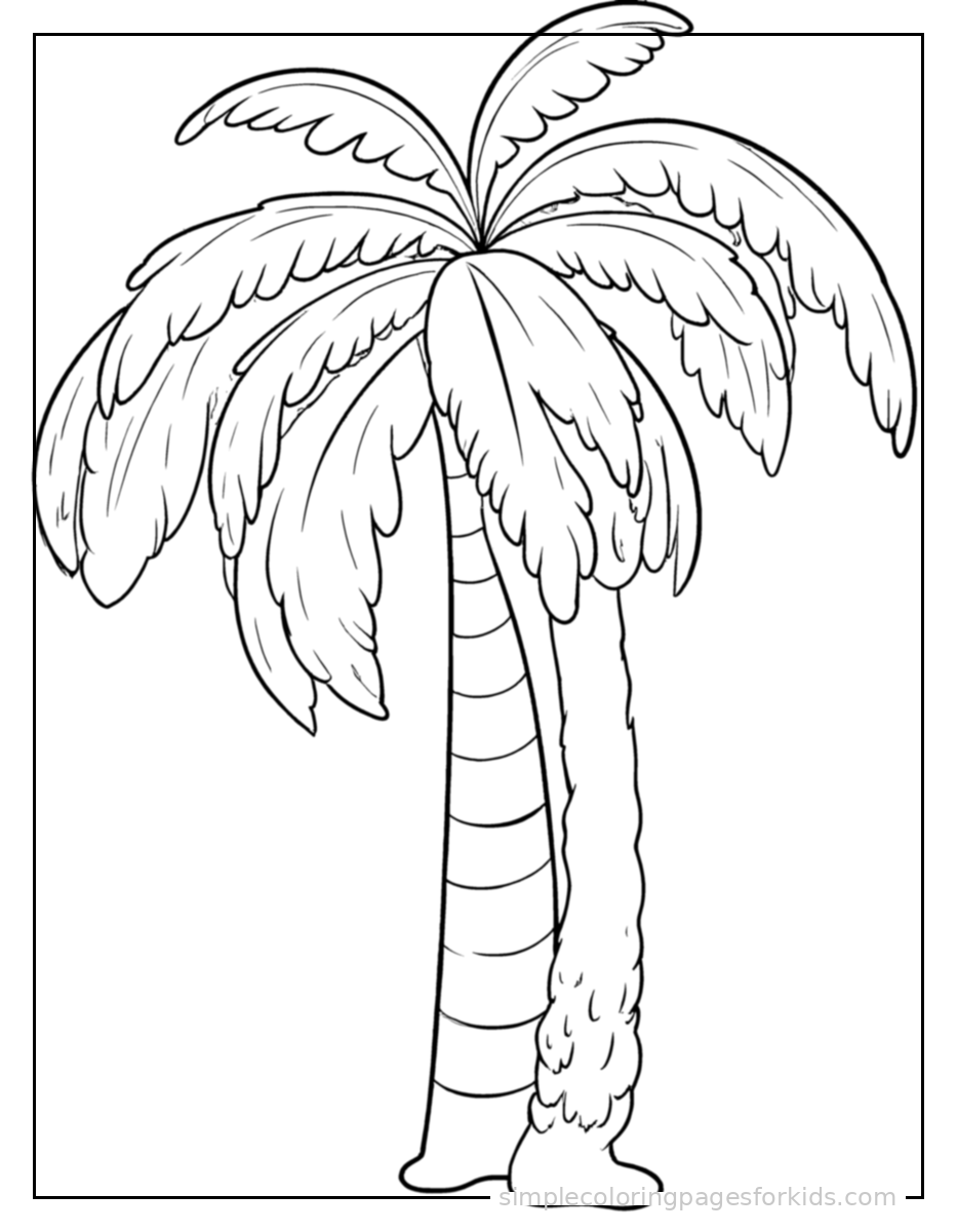 Printable trees coloring page for kids