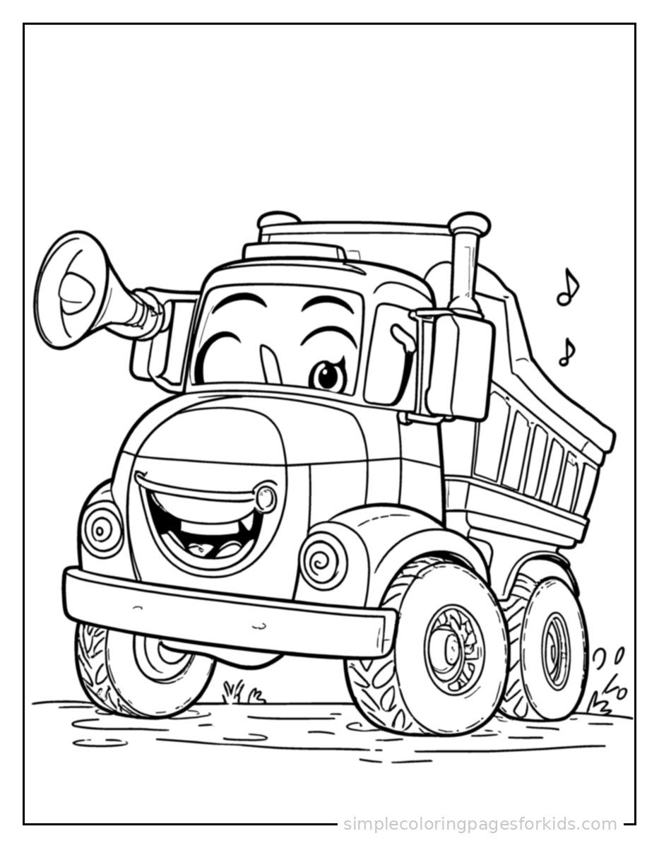 Printable truck coloring page for kids
