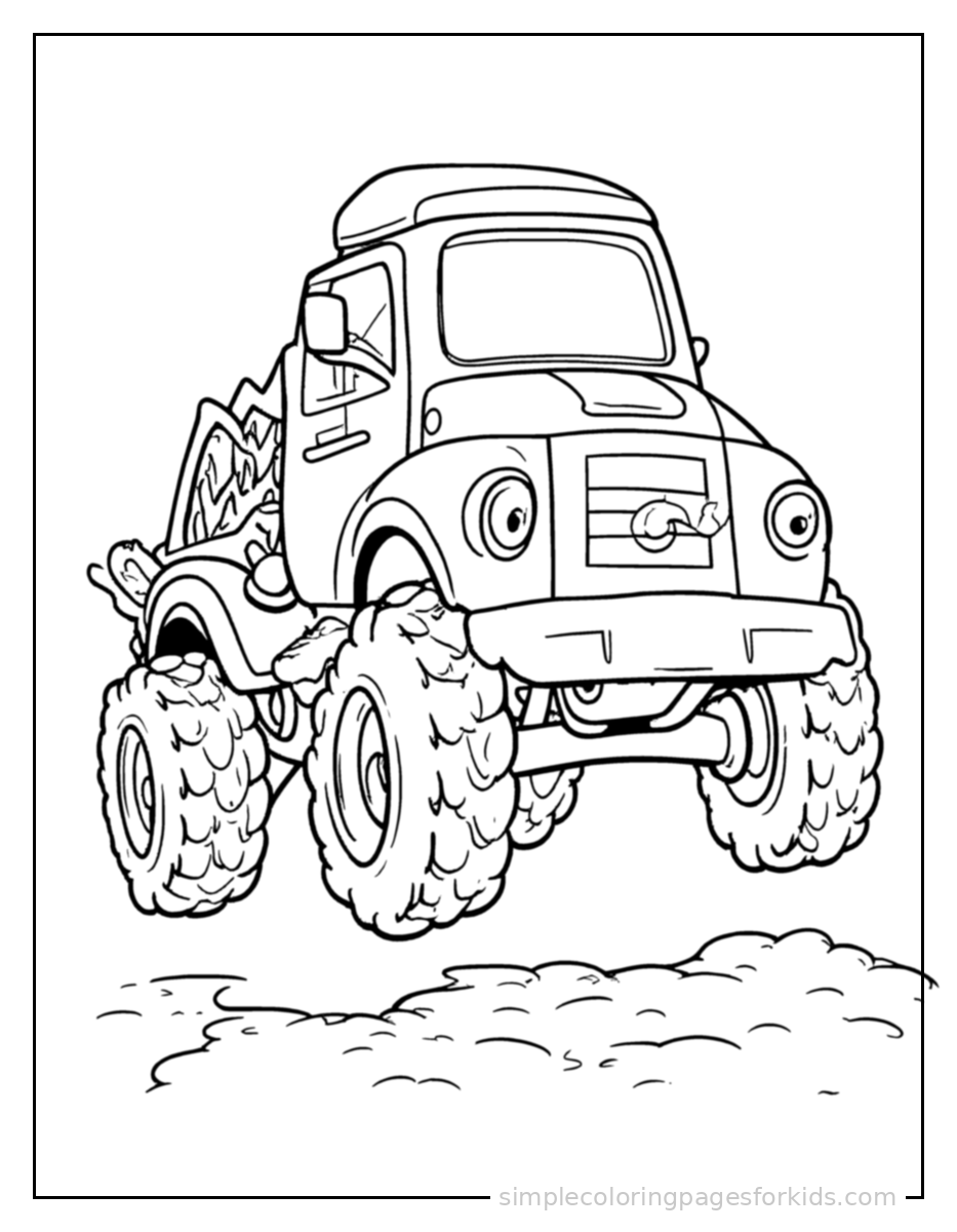 Printable truck coloring page for kids
