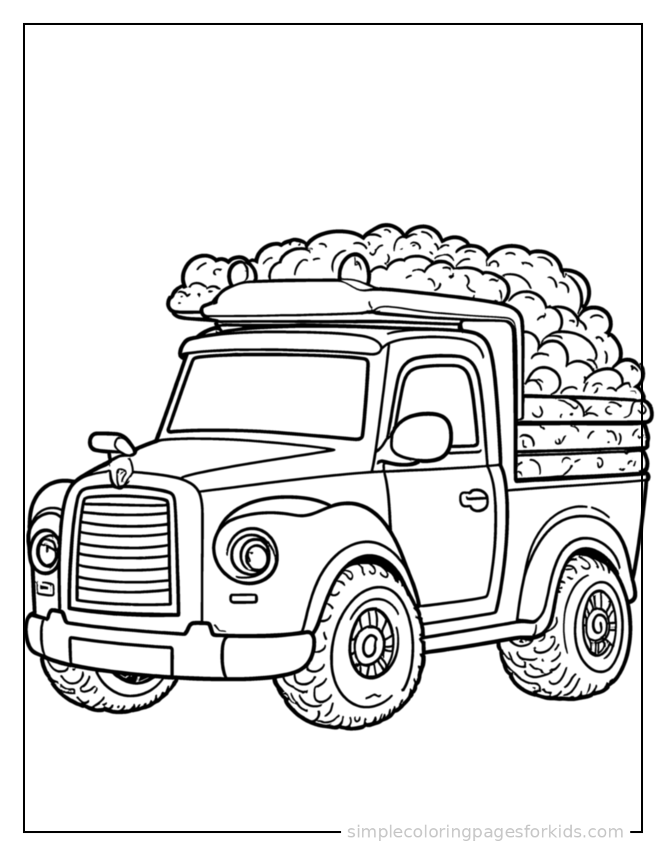 Printable truck coloring page for kids