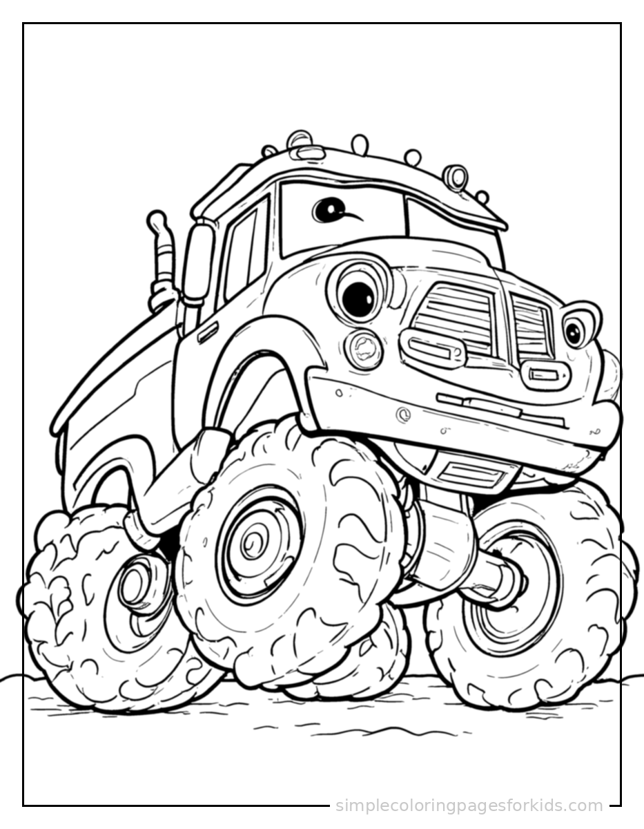 Printable truck coloring page for kids