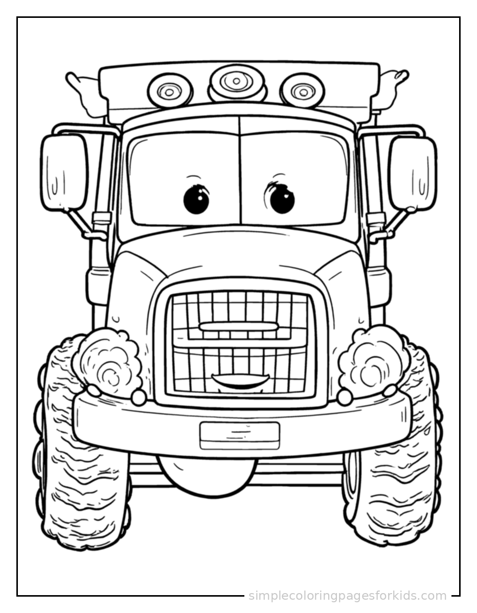 Printable truck coloring page for kids