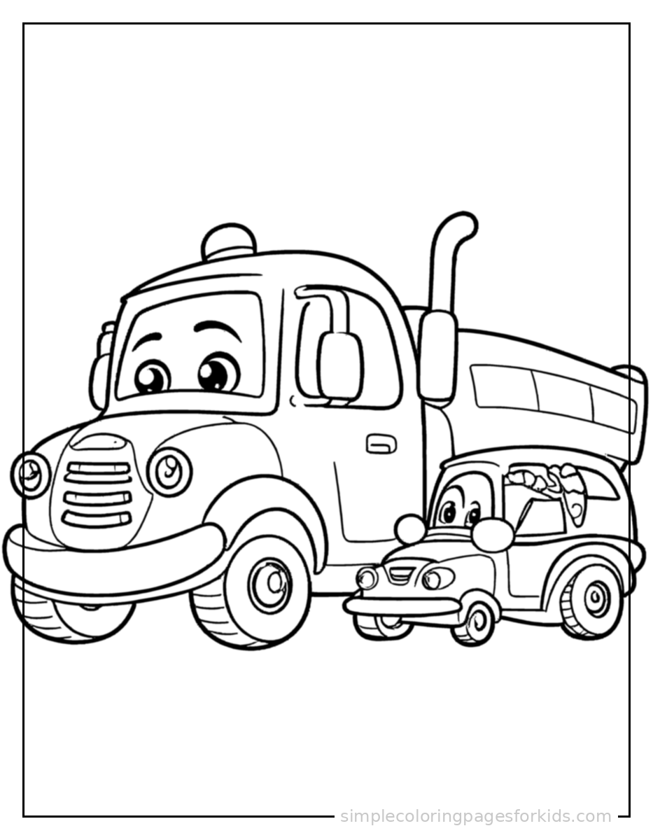 Printable truck coloring page for kids