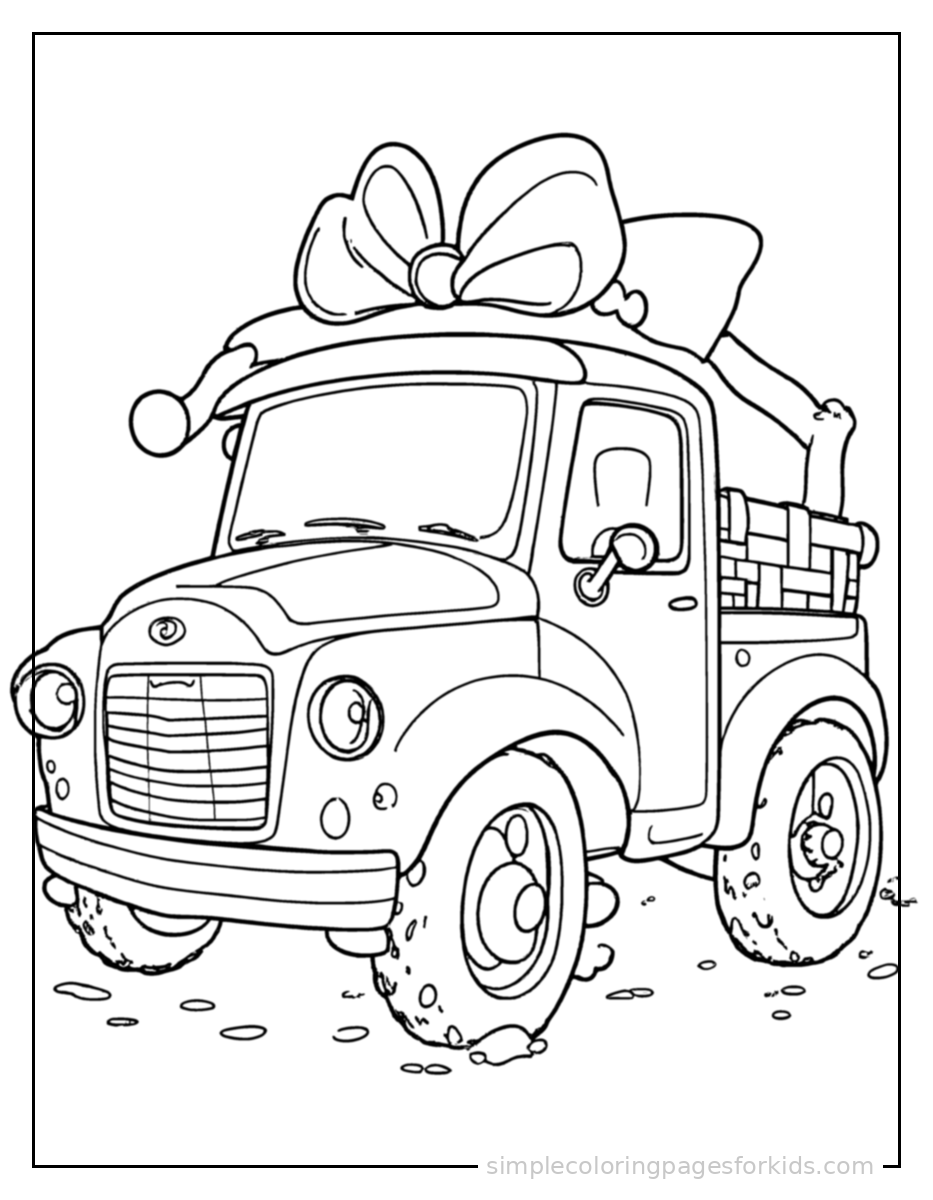 Printable truck coloring page for kids