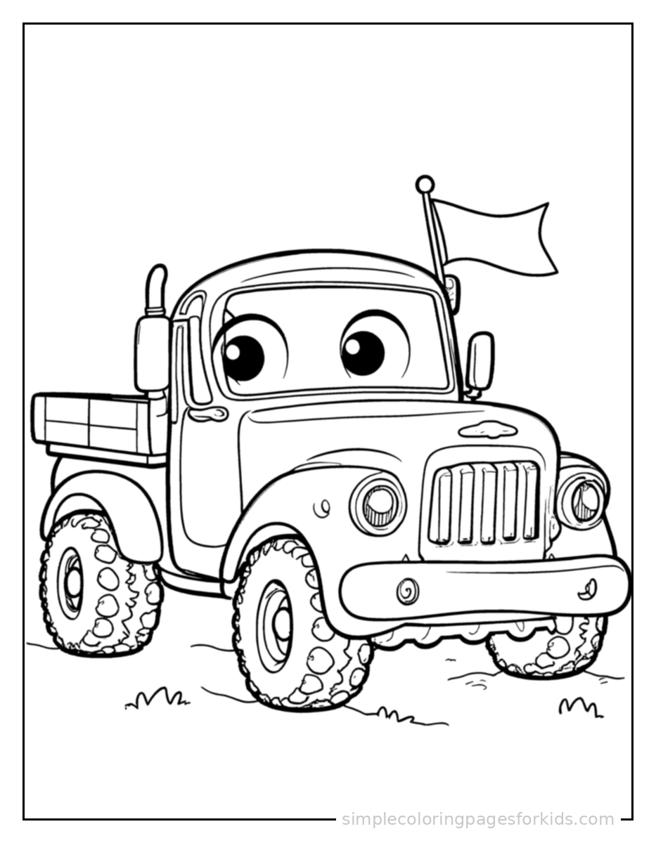 Printable truck coloring page for kids