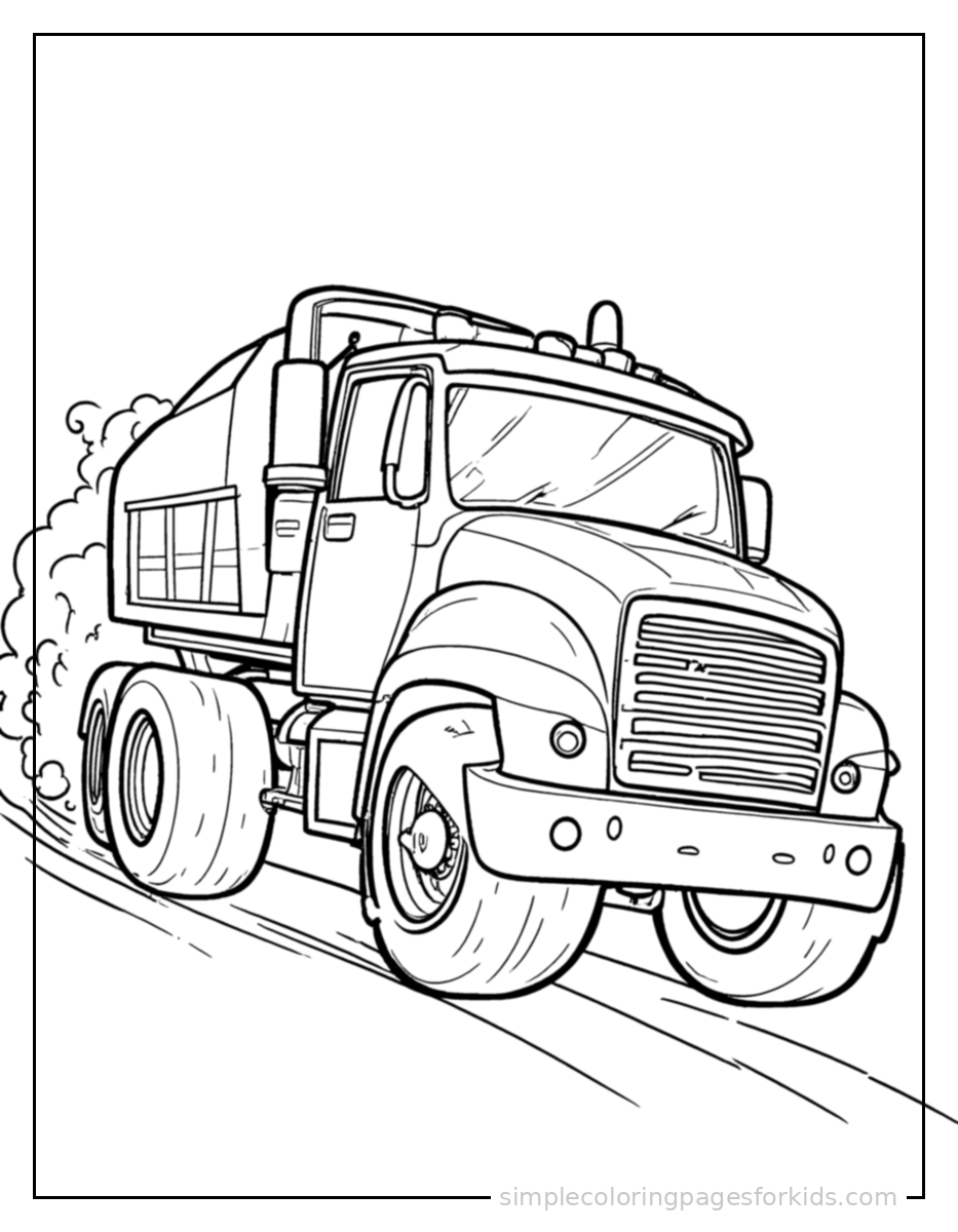 Printable truck coloring page for kids