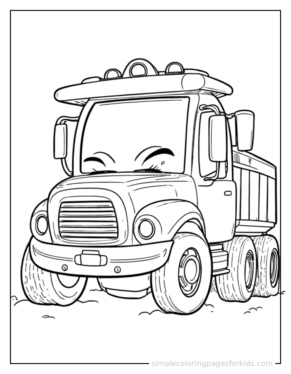 Printable truck coloring page for kids