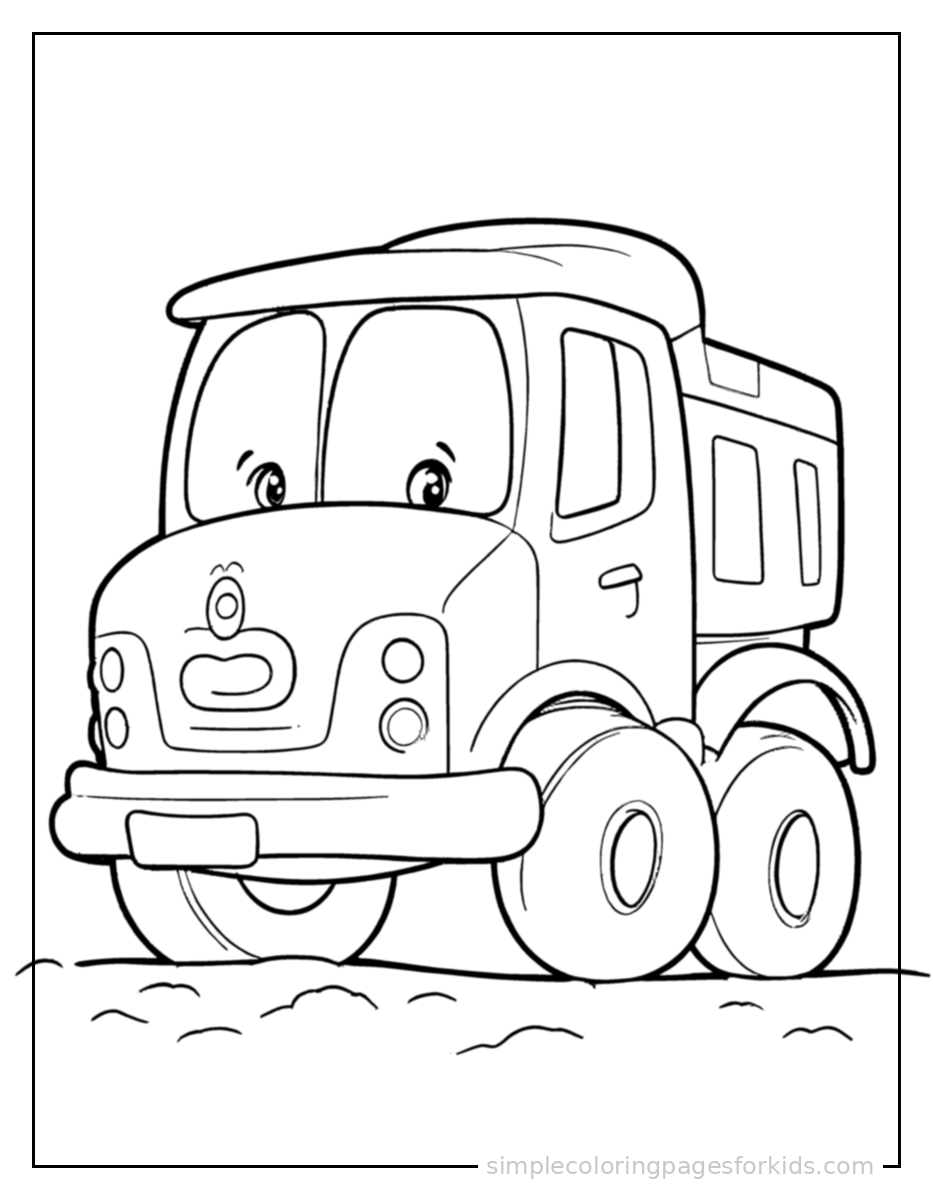 Printable truck coloring page for kids